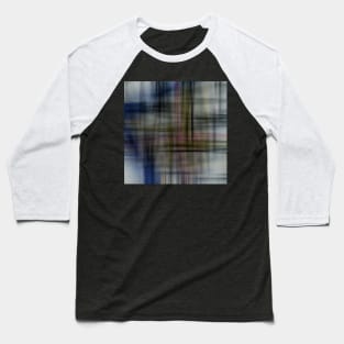 Deconstructed Abstract Scottish Plaid Motif Baseball T-Shirt